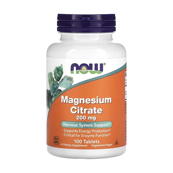 Now Magnesium Citrate 200mg 100 Tablets