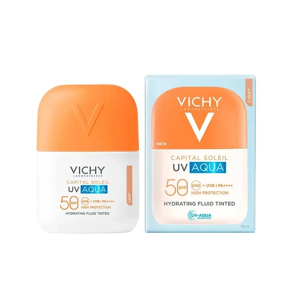 <mark>Vichy</mark> Capital <mark>Soleil</mark> UV-Aqua Fluído Hidratante Cor Claro SPF 50+ 50mL