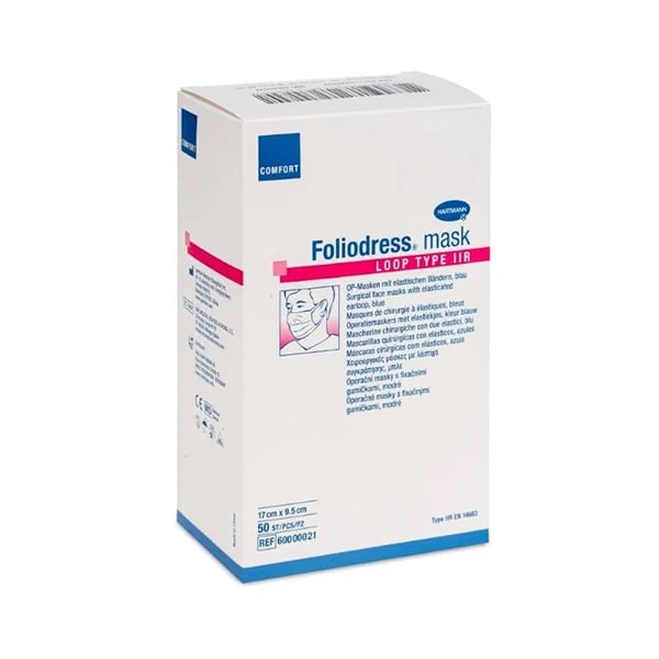 Foliodress Mask Máscaras Cirúrgicas Loop Type IIR 50 unidades