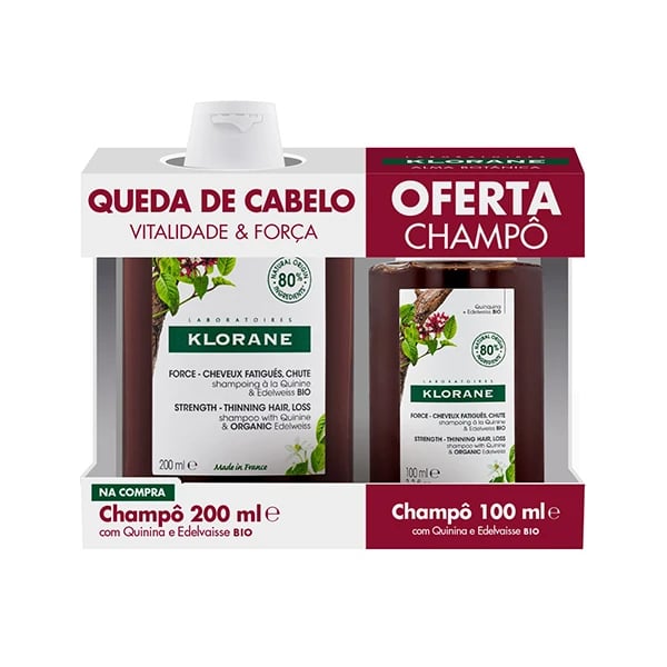 Klorane Capilar Champô Quinina Bio 200mL Oferta Champô 100mL