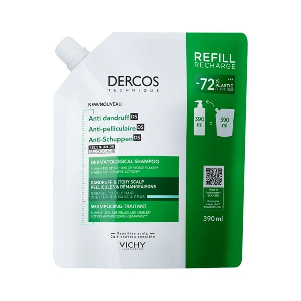 Dercos Champo Anticaspa Cabelo Oleoso Refill 390mL