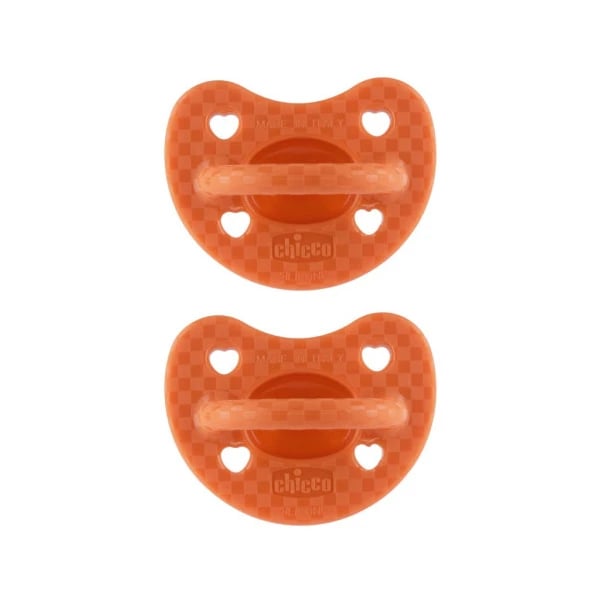 Chicco Chupeta Physio Luxe Silicone 6-16M Laranja 2 unidades