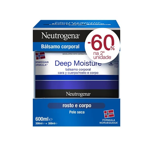 Neutrogena Deep Moisture Duo Bálsamo Corporal 2x300mL com 60% de Desconto na 2ª Unidade