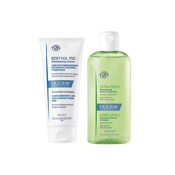 Ducray Kertyol Pso Champô 200mL + Oferta Extra Doux Champô 200mL