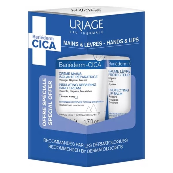 Uriage Bariederm Cica Creme Mãos + Bálsamo Labial