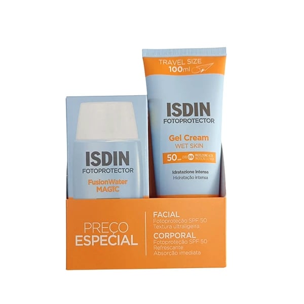 ISDIN Fotoprotetor Fusion Water SPF50 50mL+ ISDIN Fotoprotetor Gel-Creme Wet Skin SPF50 100mL