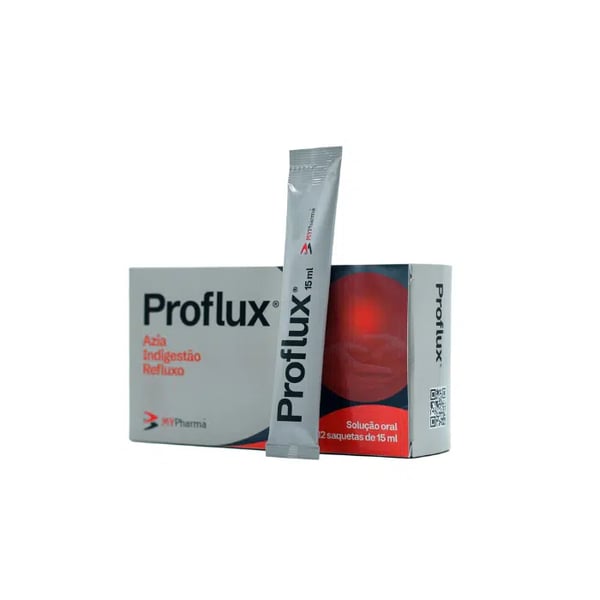 Proflux Azia Indigestão Refluxo Solução Oral Baunilha 15mL 12 Saquetas
