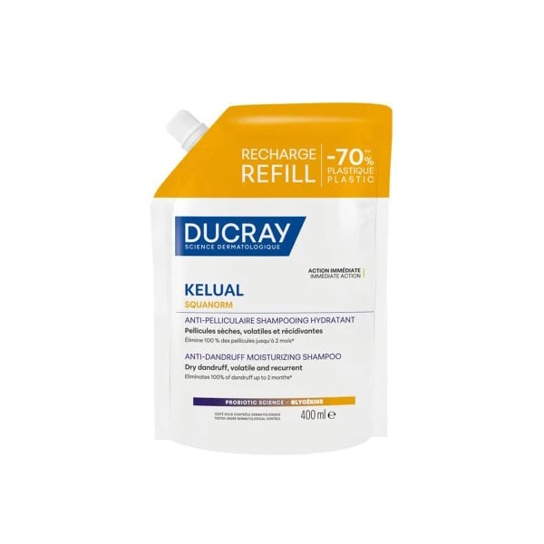 Ducray Kelual Squanorm Champô Caspa Cabelo Seco Recarga 400mL