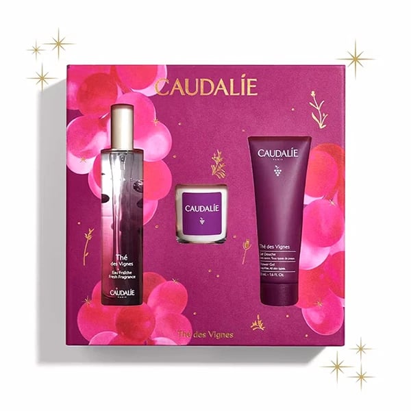 Caudalie Coffret Thé des Vignes Fresa 50mL + Vela + Gel 50mL