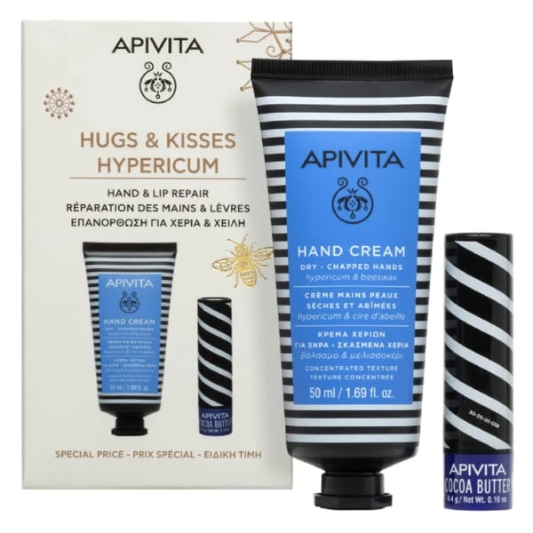 Apivita Creme Mãos 50mL + Stick Labial Cacau 4,4g