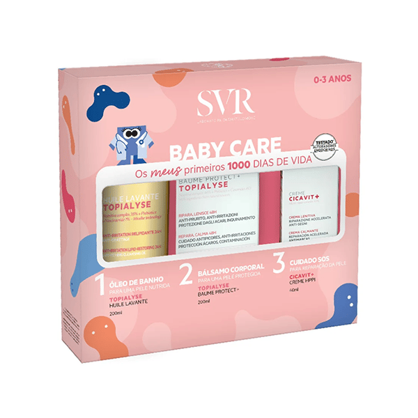 <mark>SVR</mark> Coffret Baby Care (<mark>Topialyse</mark> Óleo Lavante 200mL + Baume Protect+ 200mL + Cicavit Creme HPPI 40mL)