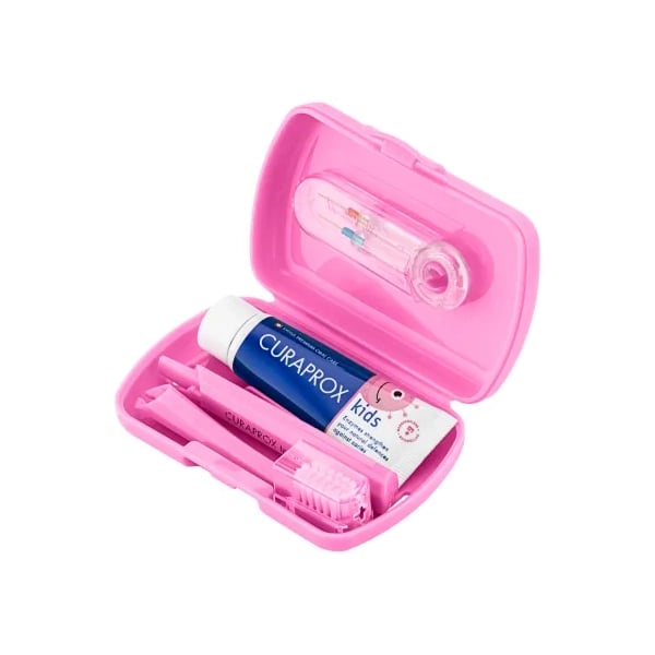 Curaprox Kids Kit Viagem Rosa