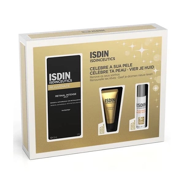 <mark>Isdinceutics</mark> Coffret Rotina Renovação - Retinal Intense + Essencial Scrub + Fusion Water Magic Repair