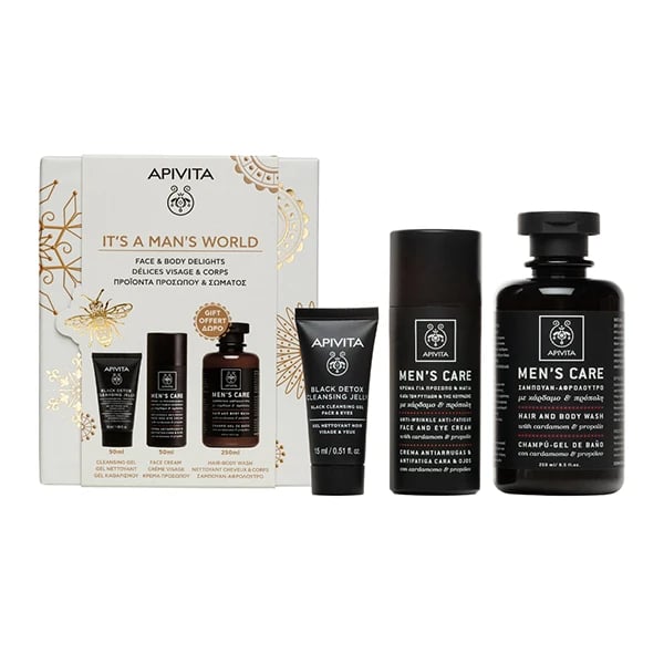 Apivita Homem Creme Anti-Rugas 50mL + Gel Limpeza + Oferta Champo/Gel