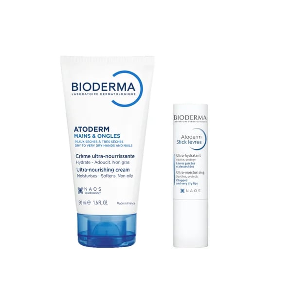 Bioderma Atoderm Pack Creme Mãos Unhas 50mL + Stick Labial 4g