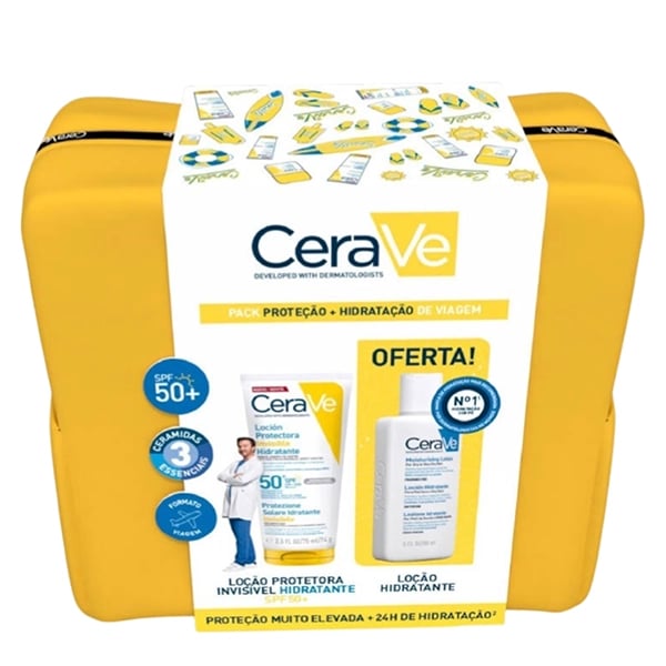 CeraVe Solar Kit Viagem Loção Protetora Spf50+ 75mL com Oferta de Loção Hidratante 88mL