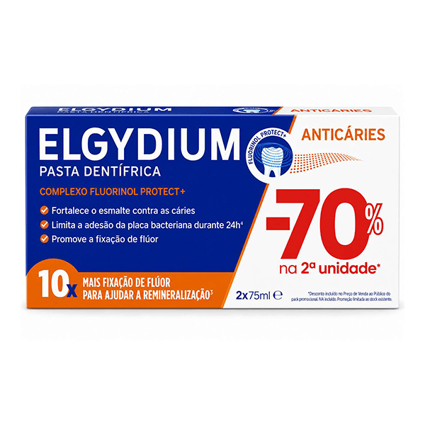 Elgydium Duo Pasta Dentífrica Prevenção Caries -70% 2ªUnidade