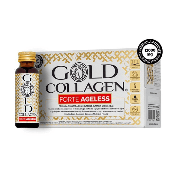 Gold Collagen Forte Ageless Solução Oral Frasco 50mL 10 Unidades