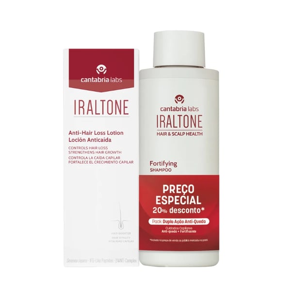 Iraltone Loção Antiqueda 100mL + Champô Fortificante 200mL com Desconto de 20%