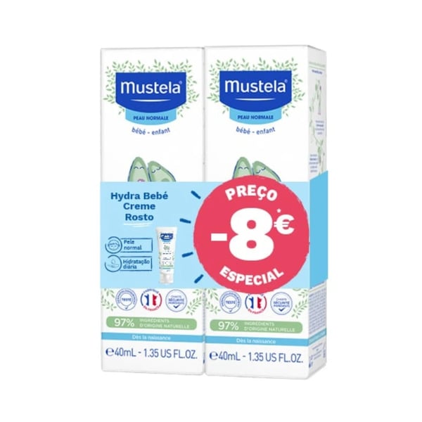 Mustela Creme Rosto Hidratante Duo com Desconto de 8€ na 2ª Unidade