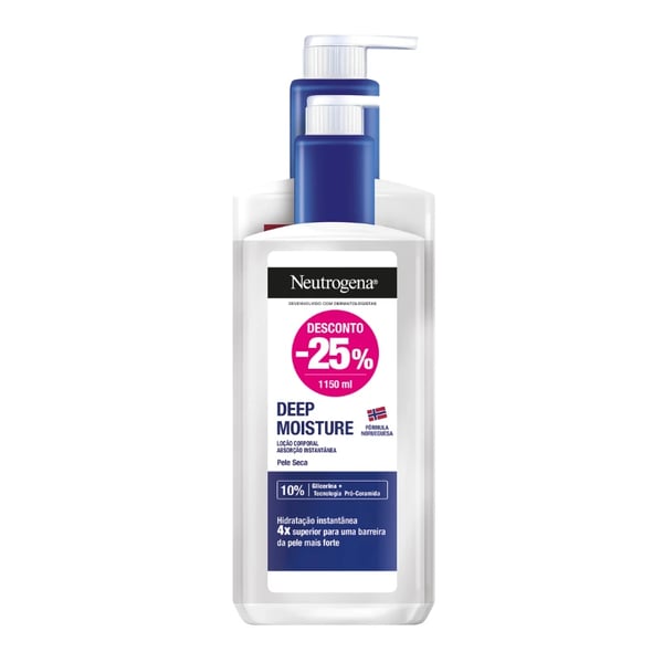 Neutrogena Corpo Deep Moisture Duo Loção Corporal 750mL + 400mL Com Desconto de 25%