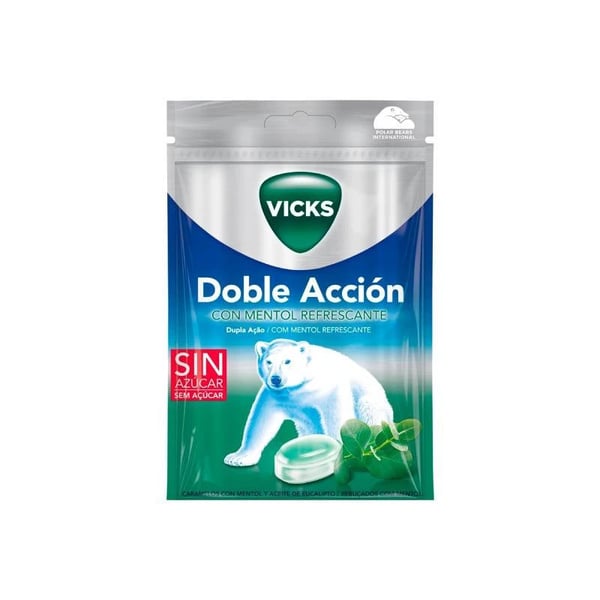 Vicks Rebuçados Dupla Ação Mentol Refrescante 72g