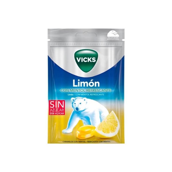 Vicks Rebuçados Limão Mentol Refrescante 72g